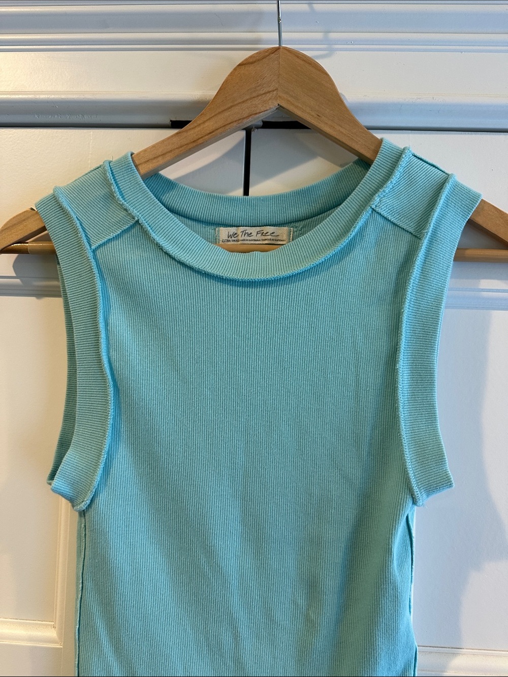 We The Free Ribbed Tank Top - Aqua Blue